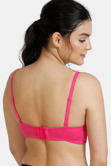 Zivame Beautiful Basics Padded Wired Medium Coverage Strapless Bra - Pink Yarrow — image 3